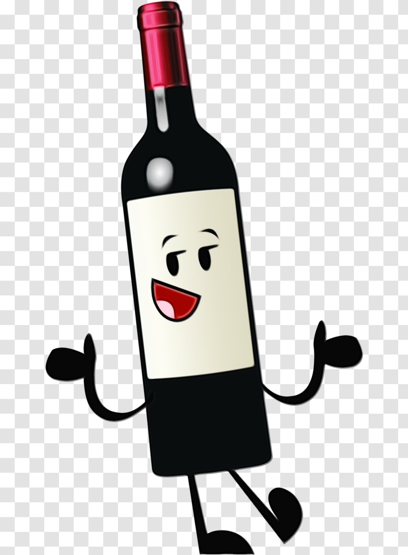 Bottle Wine Cartoon Alcohol Dessert - Watercolor - Drinkware Smile Transparent PNG