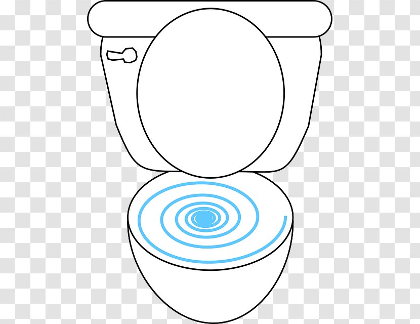 Flush Toilet Bathroom Clip Art - White - Bowl Transparent PNG