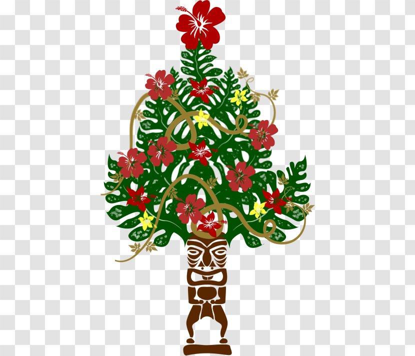 Christmas Tree Ornament Floral Design Cut Flowers - Branching - Tiki Hawaii Transparent PNG