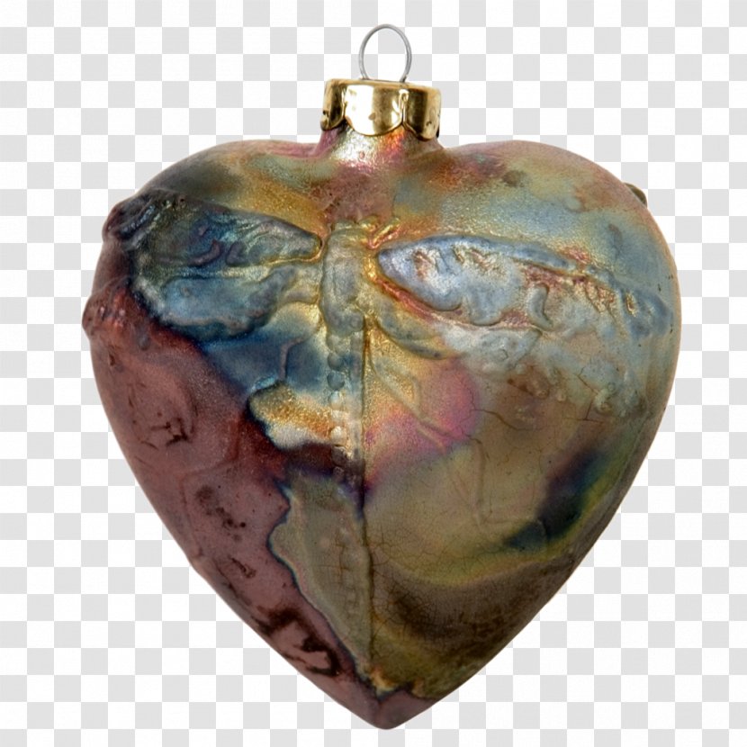 Christmas Ornament Conifer Cone Heart Raku Ware - Artifact Transparent PNG