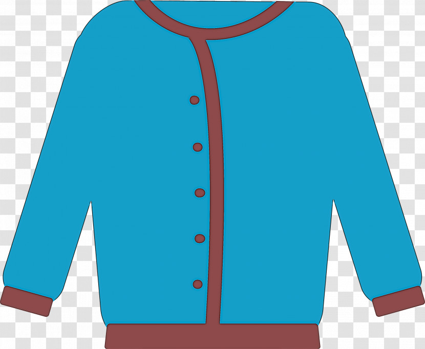 Sleeve Jacket Turquoise Sweater Transparent PNG