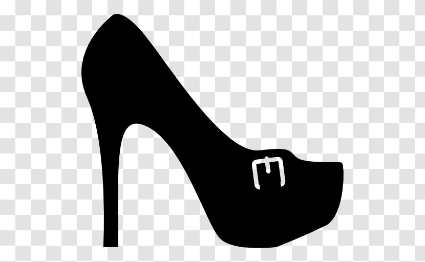 High-heeled Shoe Stiletto Heel - Black And White - Buckle Vector Transparent PNG