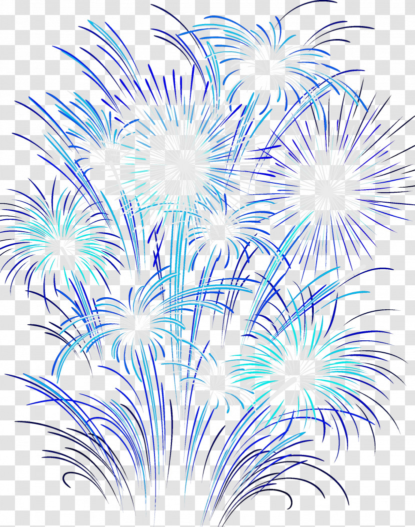 Flower Majorelle Blue Tree Line Fireworks Transparent PNG