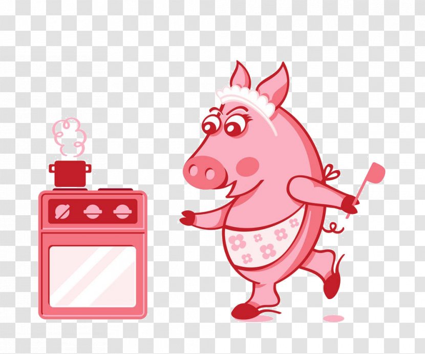 Domestic Pig Cooking Chef Clip Art - Cartoon Material Transparent PNG