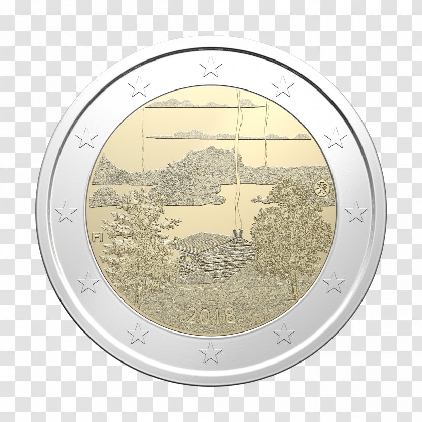 Koli, Finland 2 Euro Coin Commemorative Coins Transparent PNG