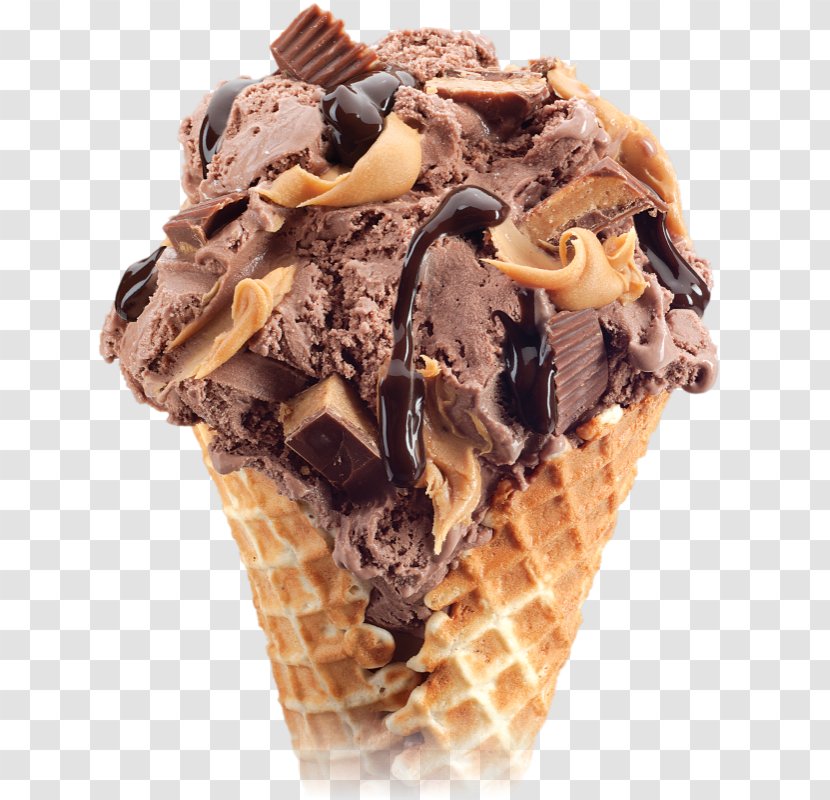 Chocolate Ice Cream Sundae Peanut Butter Cup - Dairy Product Transparent PNG