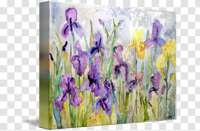 Watercolor Painting Purple Flower Transparent PNG