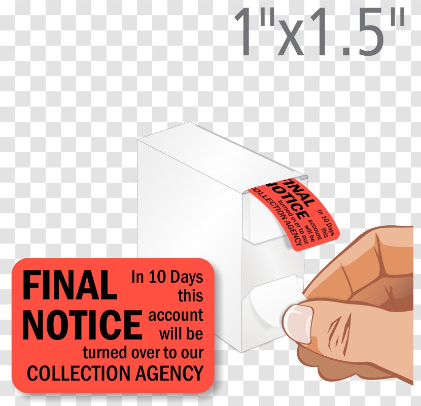 Label Dispensers Sticker Brand Product - Final Notice Transparent PNG