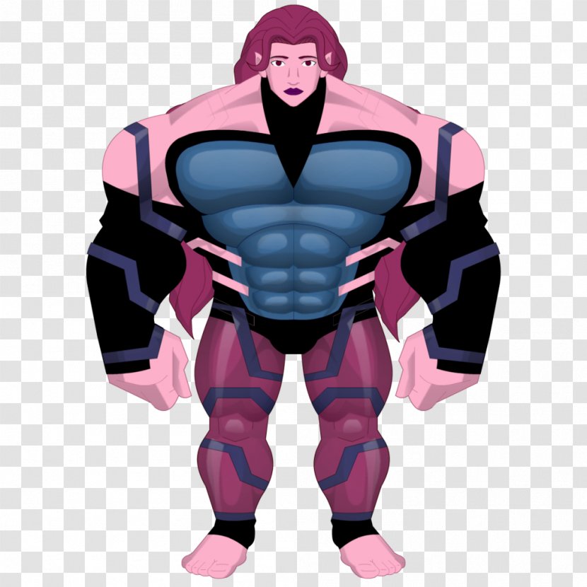 Superhero Illustration Pink M Shoulder Cartoon - Muscle - Almighty Transparent PNG
