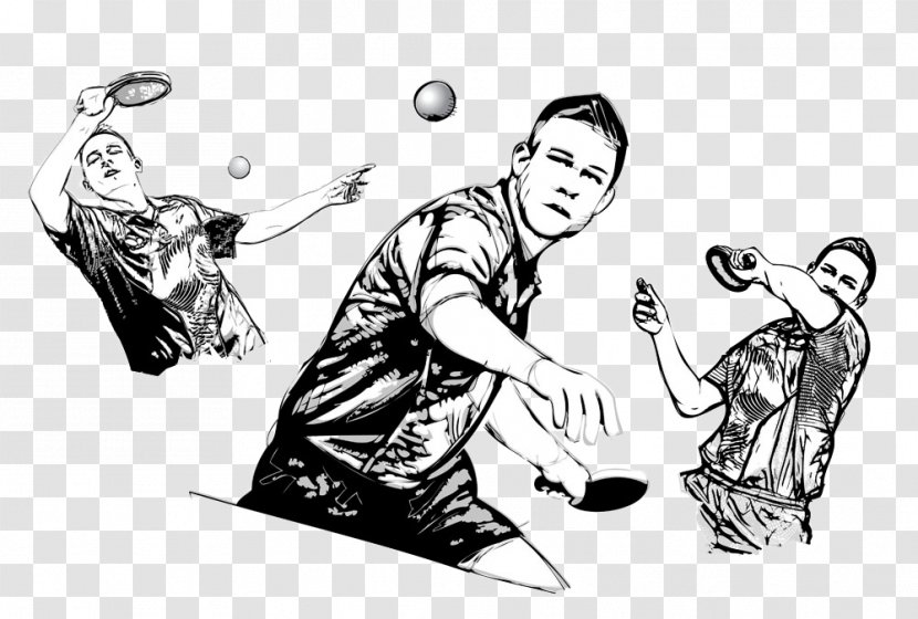 Table Tennis Racket - Fictional Character - Movement Sketch Transparent PNG