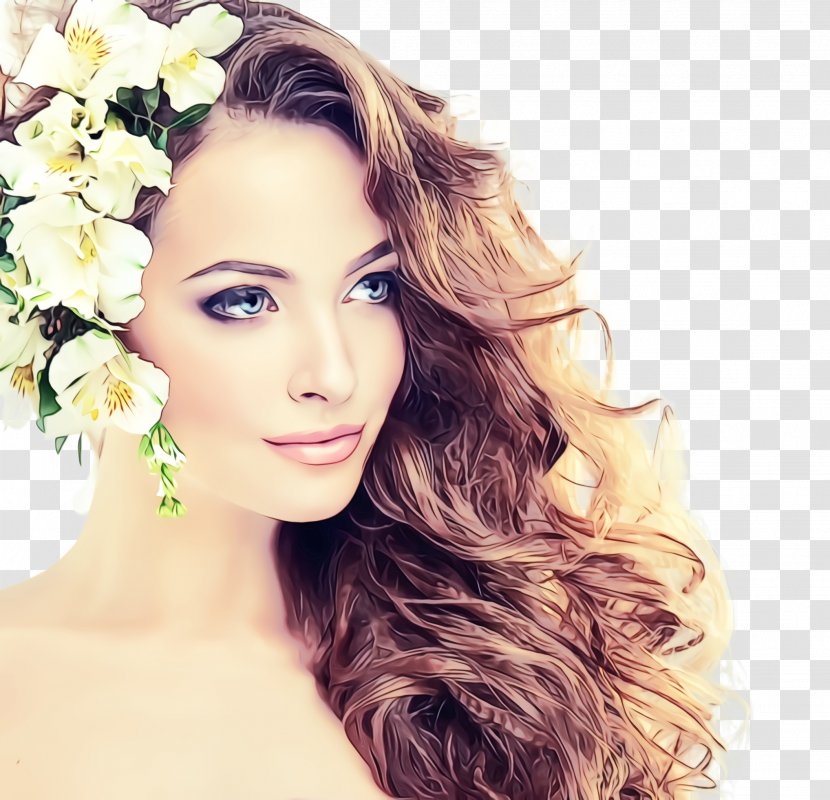 Hair Face Hairstyle Skin Eyebrow - Wet Ink - Lip Brown Transparent PNG