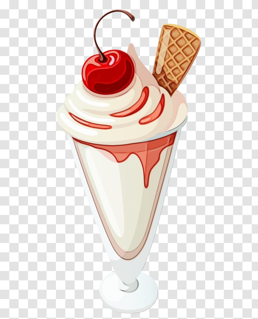 Ice Cream - Watercolor - Cone Transparent PNG