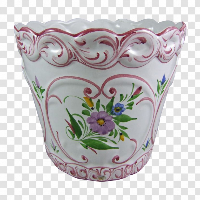 Flowerpot Porcelain Purple - Vase - Hand-painted Flower Pot Transparent PNG