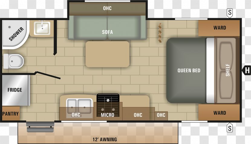 Floor Plan Campervans Caravan Pickup Truck - Trailer Transparent PNG