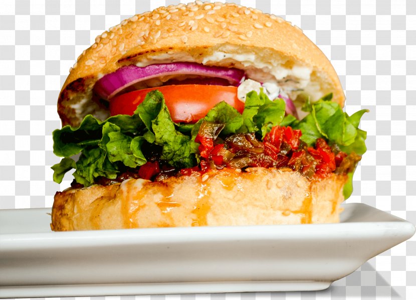 Salmon Burger Cheeseburger Veggie Hamburger Buffalo - Vegetarianism - Barbecue Transparent PNG
