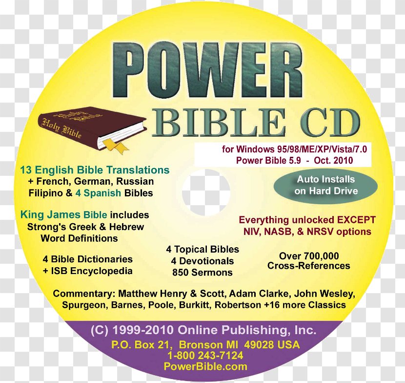 Nave's Topical Bible The King James Version Study Word Software - Label - Compact Disc Transparent PNG