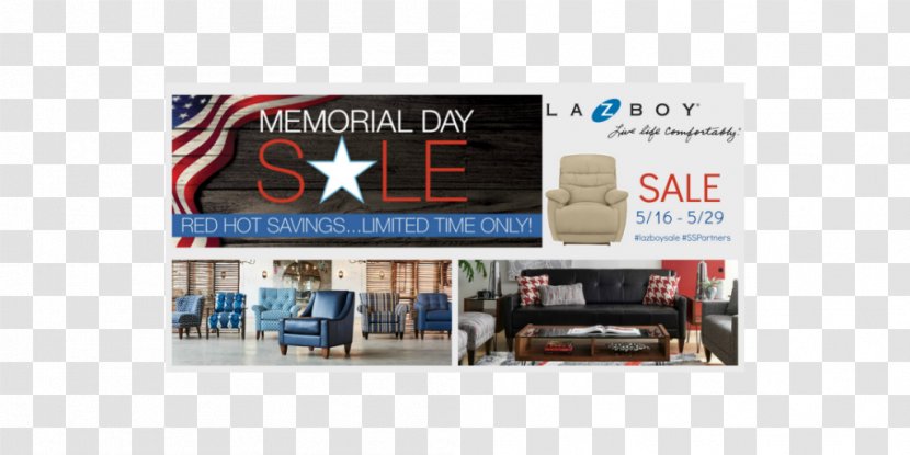 La-Z-Boy Brand Sales Display Advertising - Living Room - Memorial Day Sale Transparent PNG