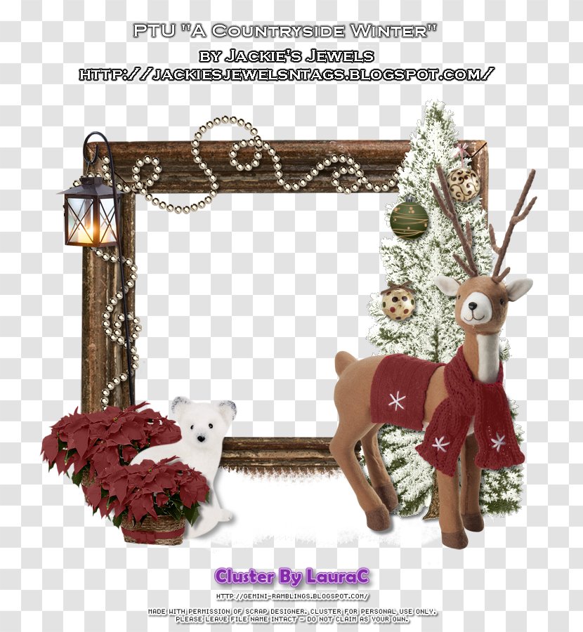 Reindeer Picture Frames Font - Winter Countryside Transparent PNG