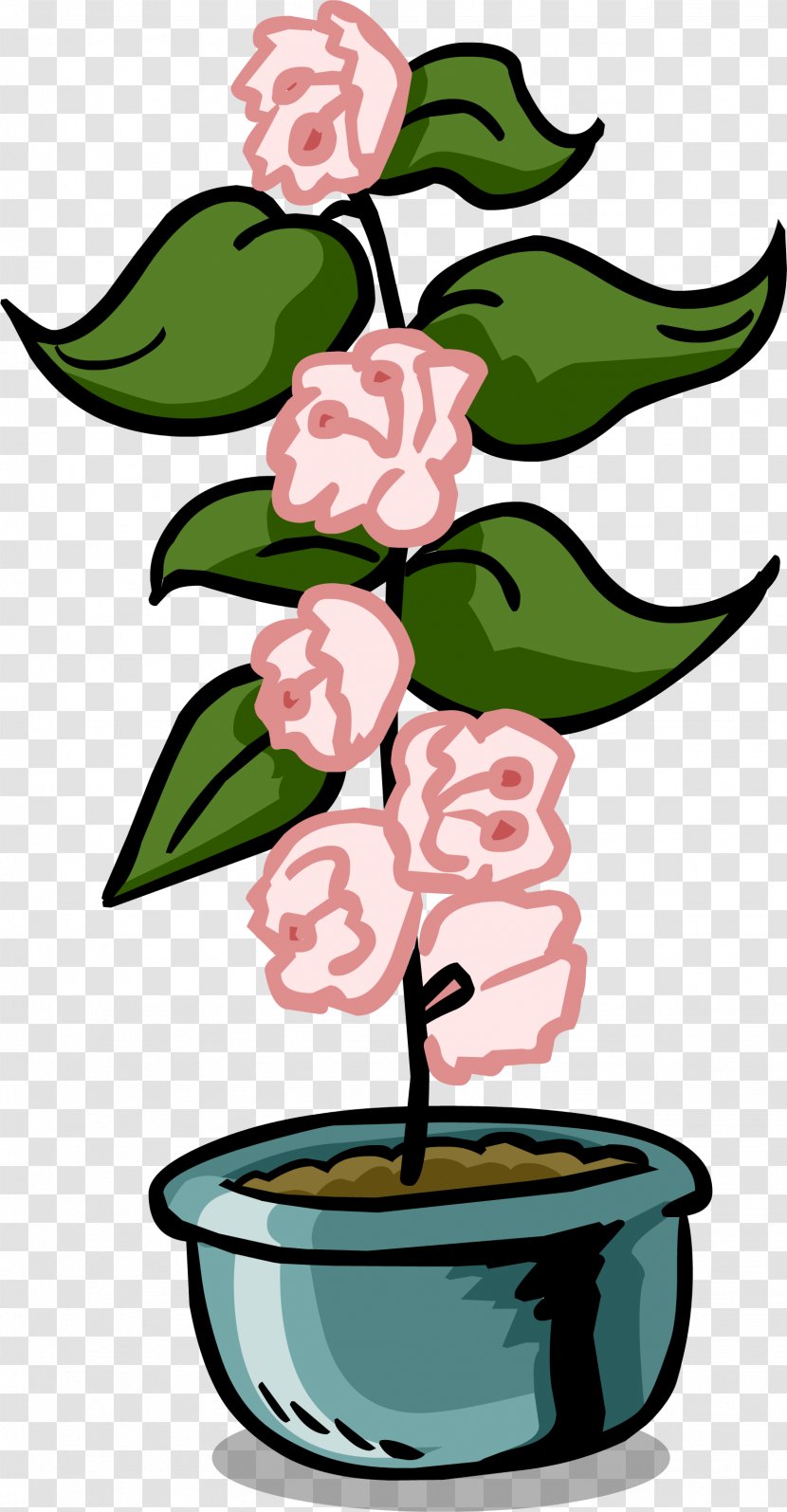 Club Penguin Flowerpot Plant - Flower Transparent PNG