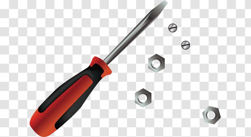 Screwdriver - Drawing - Vector Painted And Screws Transparent PNG