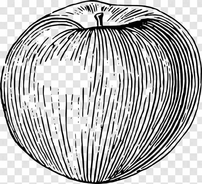 Caramel Apple Candy Drawing - Monochrome Transparent PNG