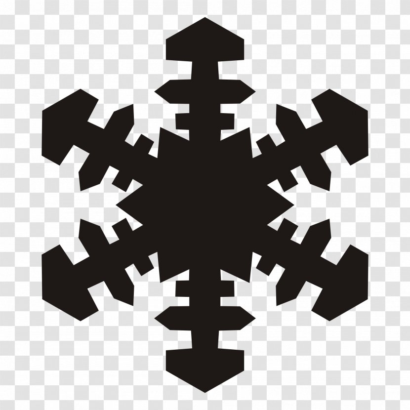 Snowflake Black And White Clip Art - Cross - Silhouette Cliparts Transparent PNG