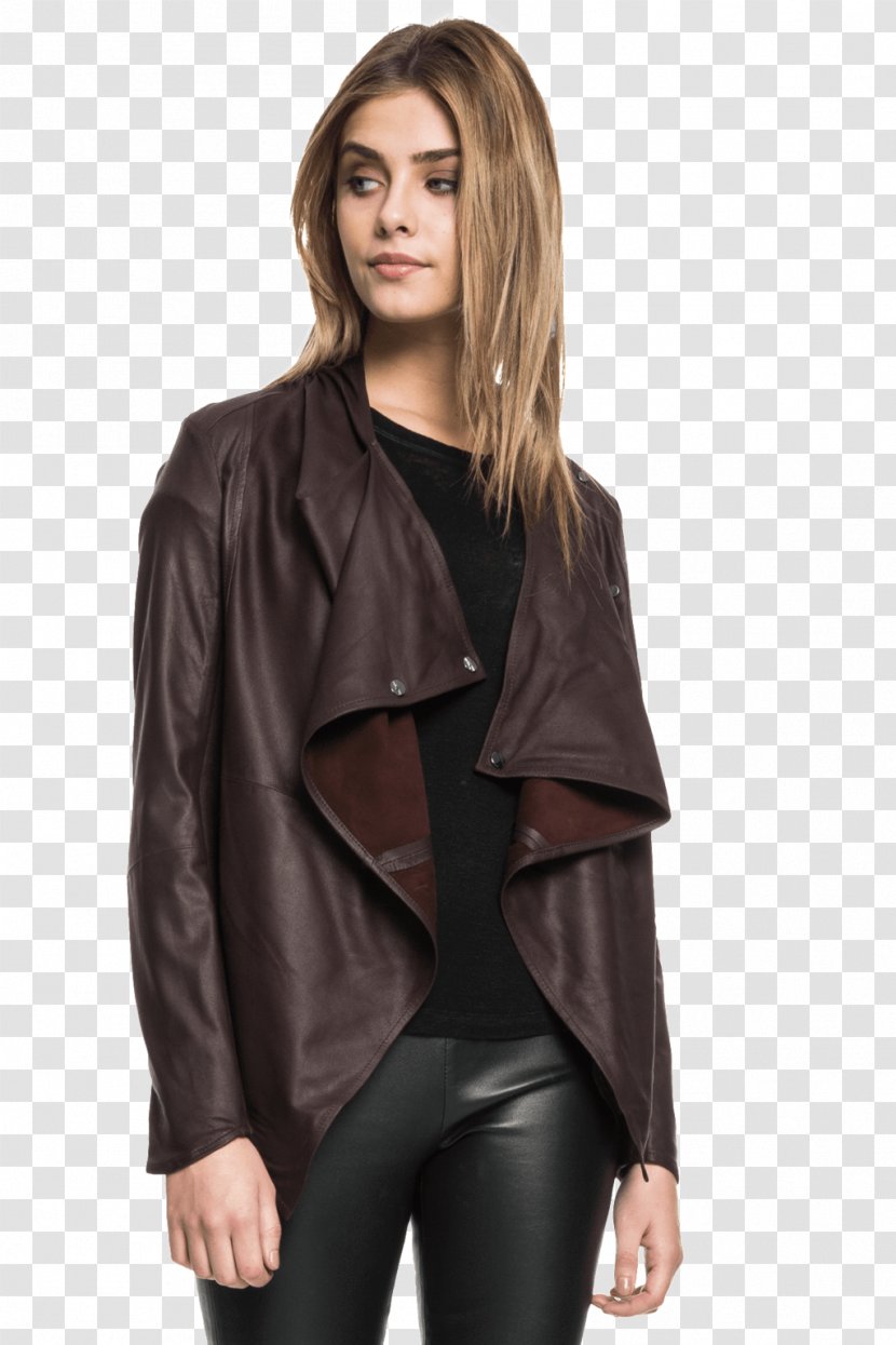 Kim-Lian Leather Jacket Sleeve Blazer Transparent PNG
