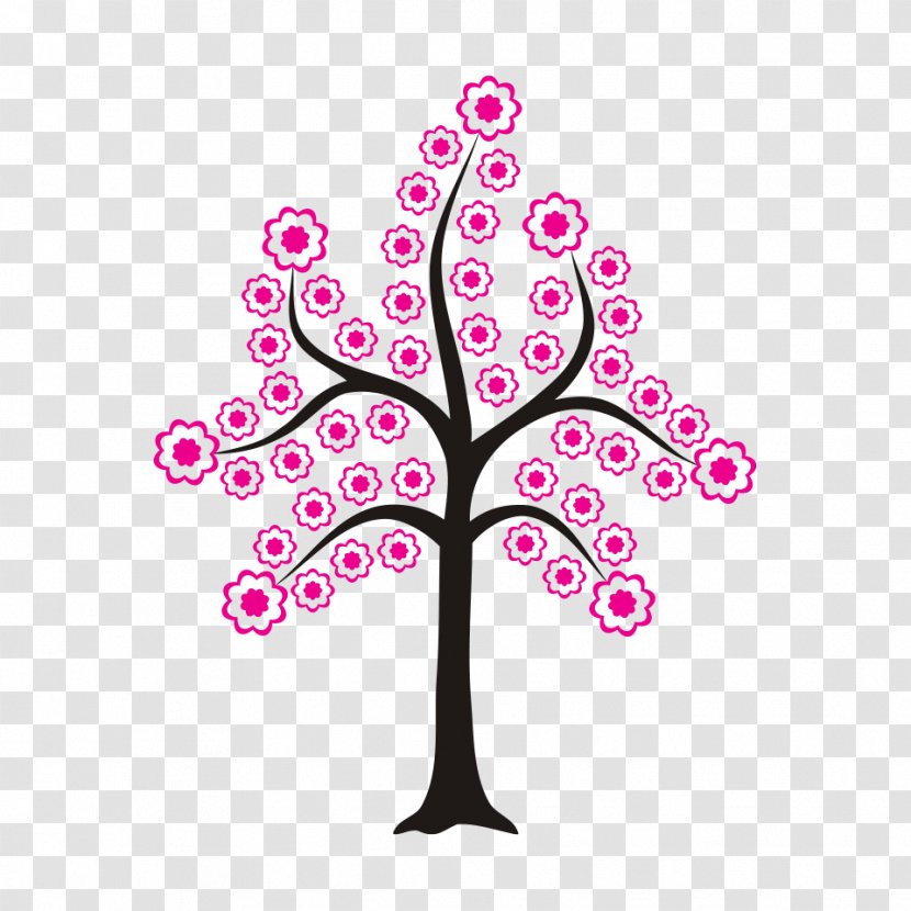 Sticker Flowering Plant Line Pink M Clip Art - Symbol Transparent PNG