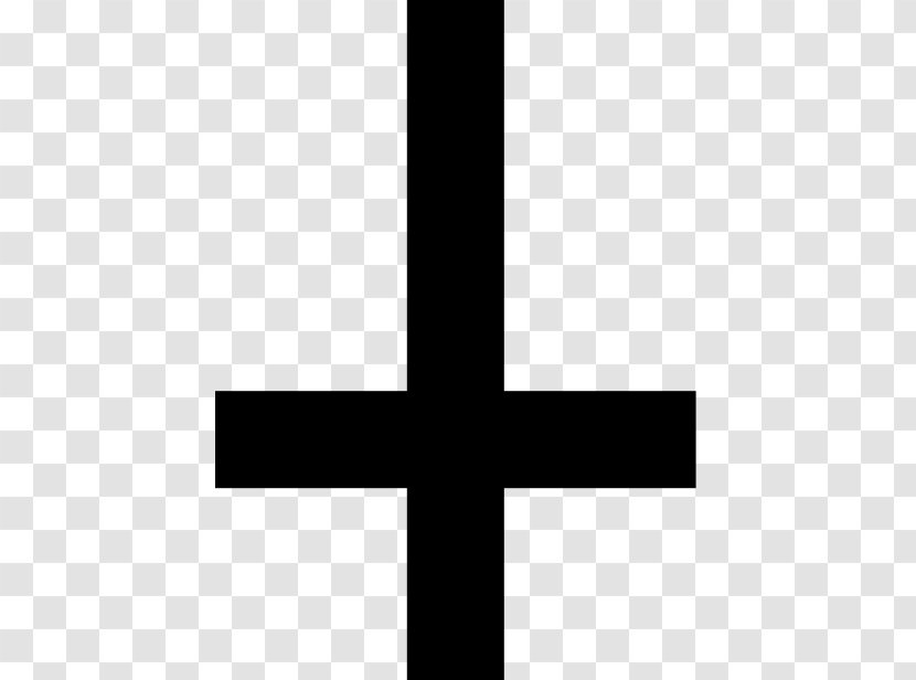 Cross Of Saint Peter Christian Christianity Symbol Satanism - Black And White Transparent PNG