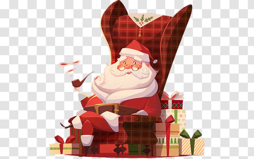 Santa Claus Christmas Card Holiday Illustration - Lights Transparent PNG