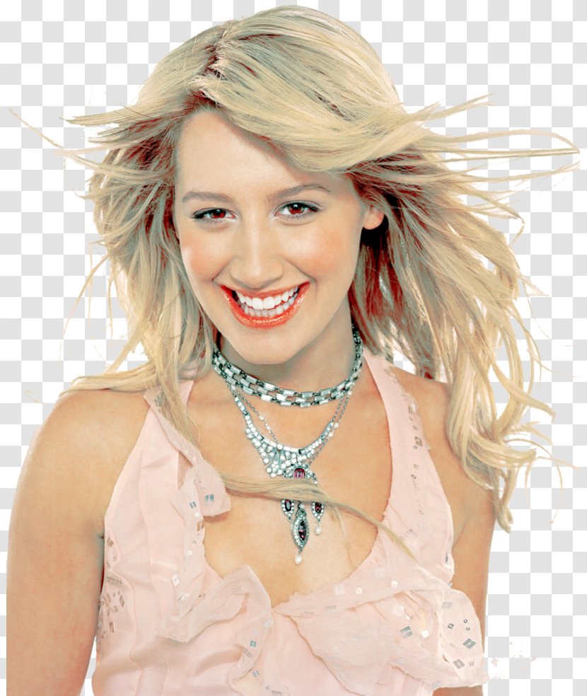 Ashley Tisdale Model Blond Feathered Hair Layered Transparent PNG