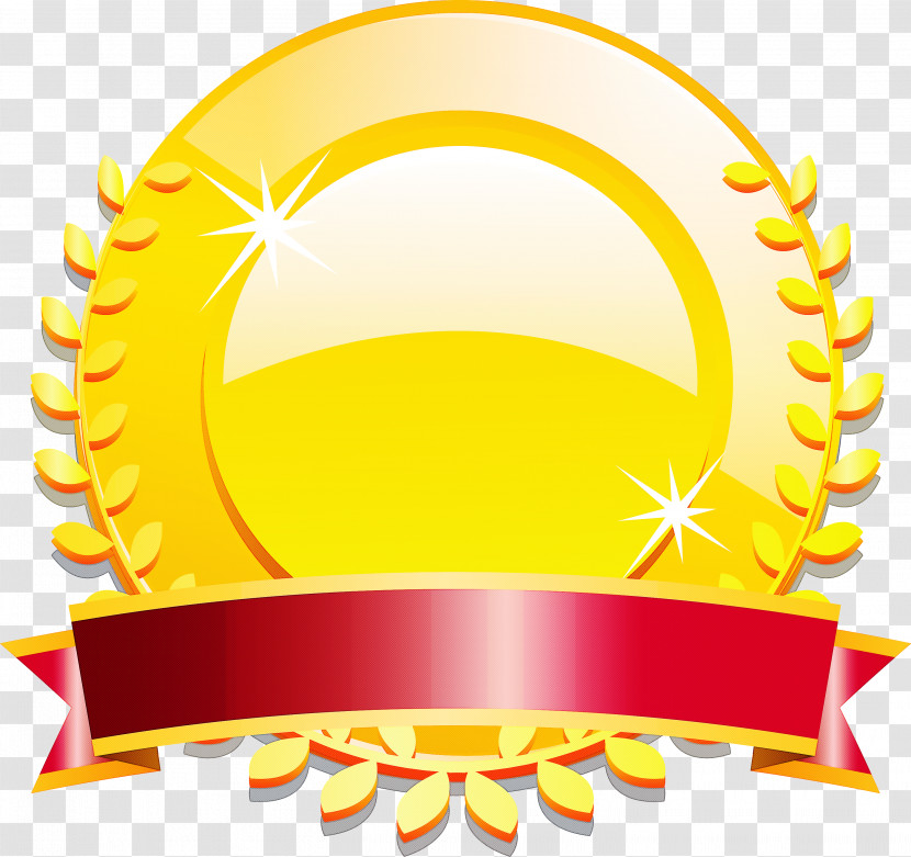 Gold Badge Ribbon Badge Blank Badge Transparent PNG