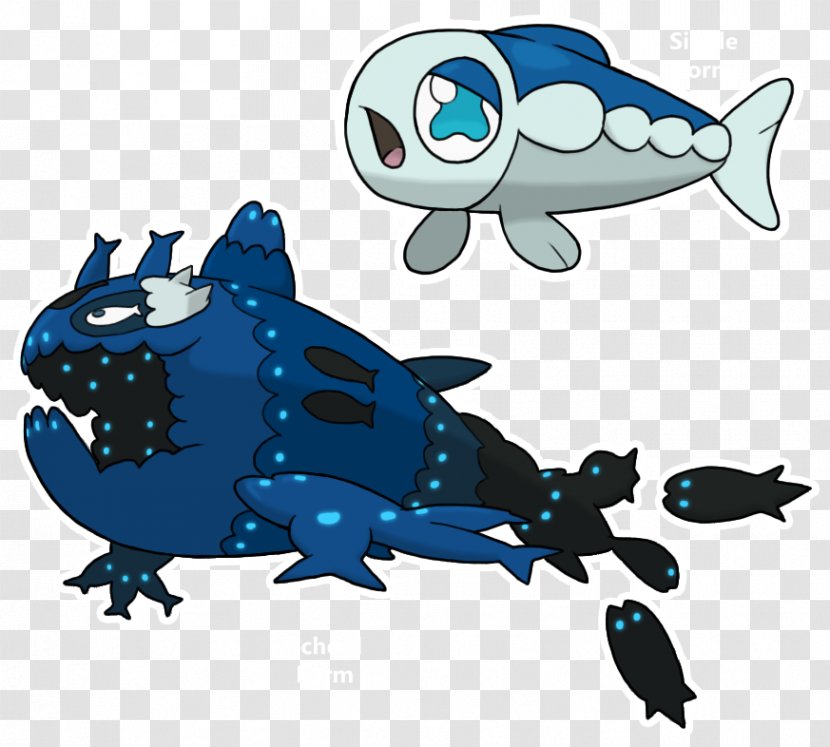 Pokémon Sun And Moon Red Blue & The Company - Mythical Creature - School Fish Transparent PNG