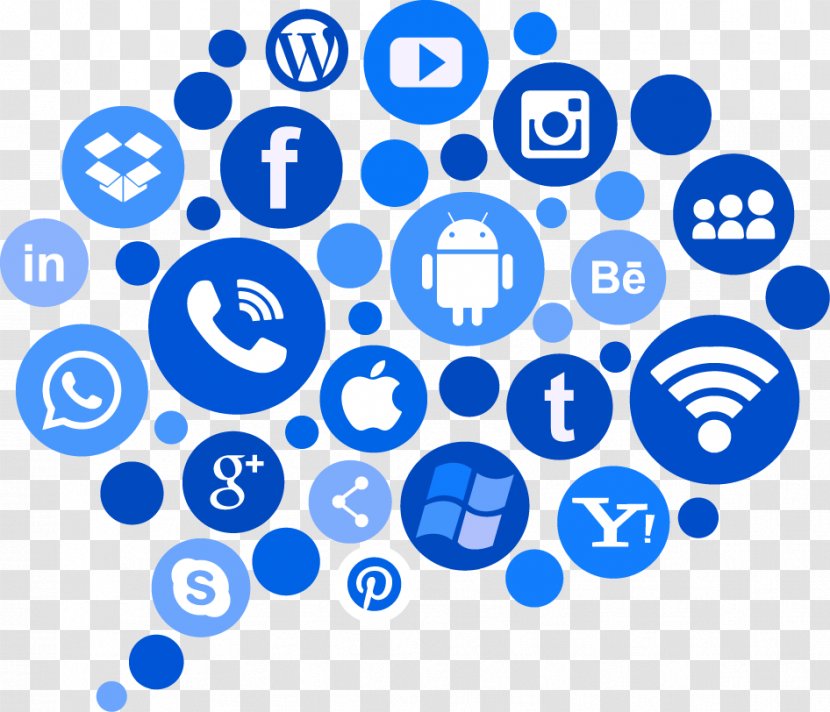 Social Media Marketing Network - Blue Transparent PNG