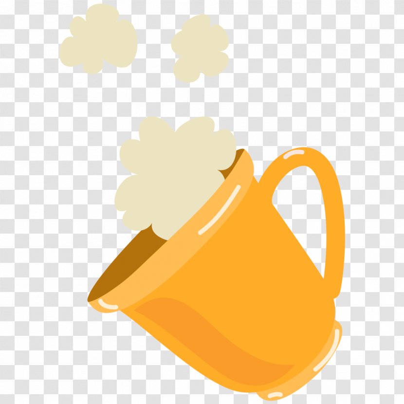 Coffee Cup Cartoon Design - Orange Transparent PNG