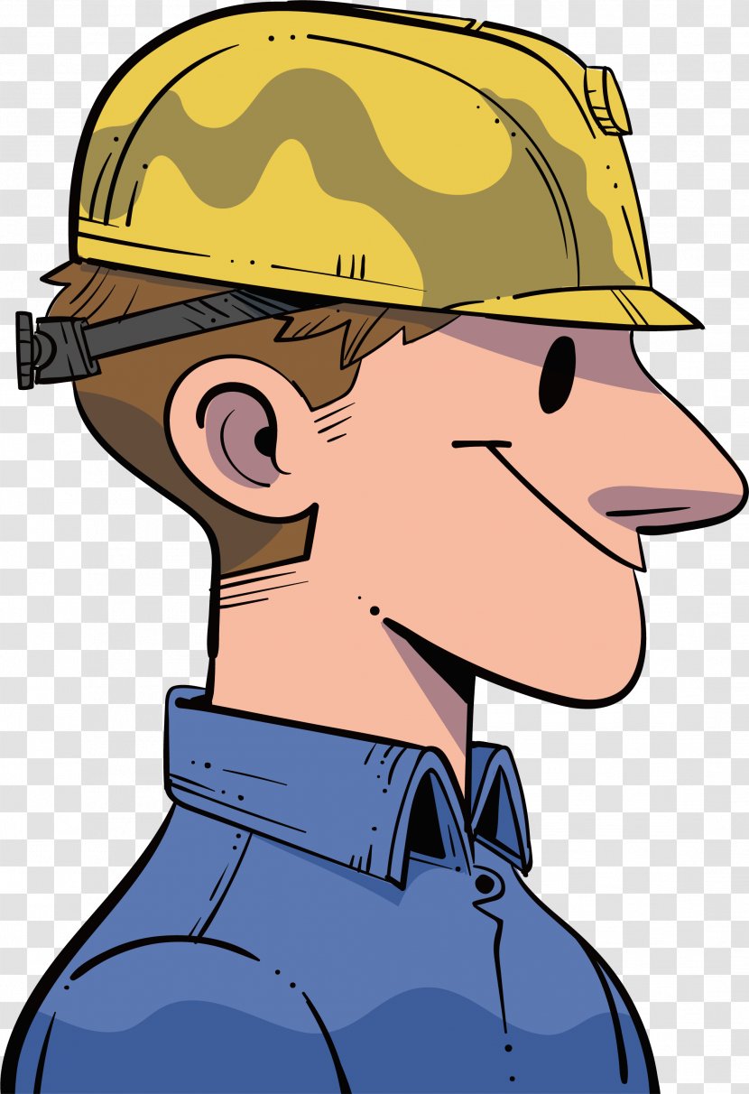 Hard Hat Laborer Flag Of The United States Clip Art - A Worker In Safety Helmet Transparent PNG
