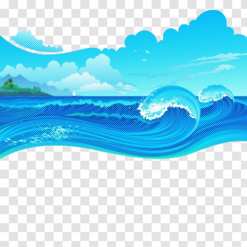 Wave Water Aqua Blue Wind - Sea Turquoise Transparent PNG
