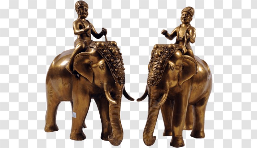 Indian Elephant African Bronze Sculpture 01504 - Elephantidae - Culture Transparent PNG