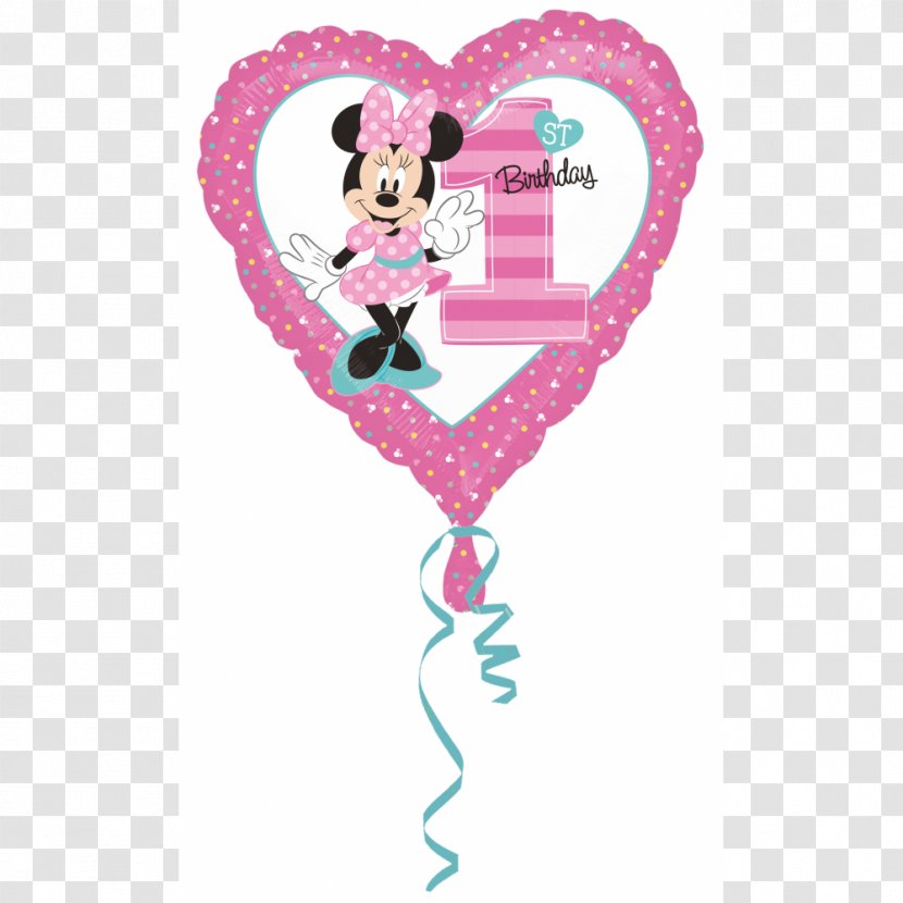 Minnie Mouse Birthday Mylar Balloon Party - Flower Transparent PNG