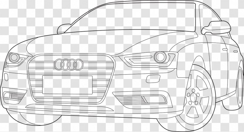 Car Door Line Art Compact Automotive Design - Monochrome - Audi Transparent PNG