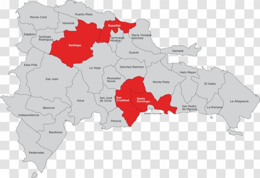 Provinces Of The Dominican Republic Republica Dominicana / Map Administrative Division Transparent PNG