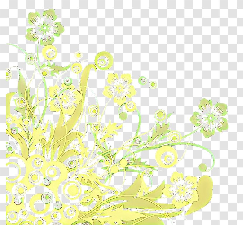 Floral Flower Background - Yellow - Wildflower Pedicel Transparent PNG