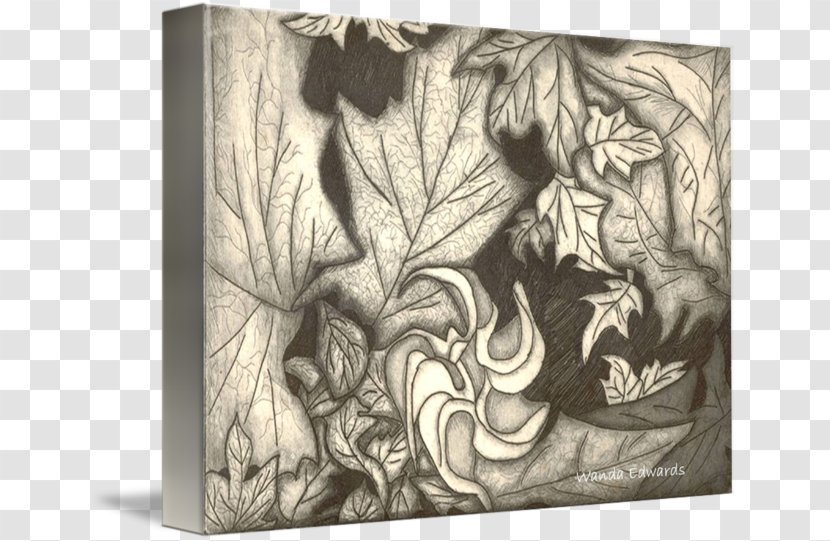 Visual Arts Drawing Black And White Modern Art - Leaf Watercolor Transparent PNG