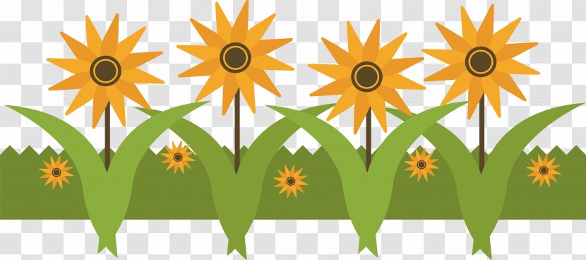 Photography Illustration - Flowering Plant - Autumn Sunflowers Transparent PNG