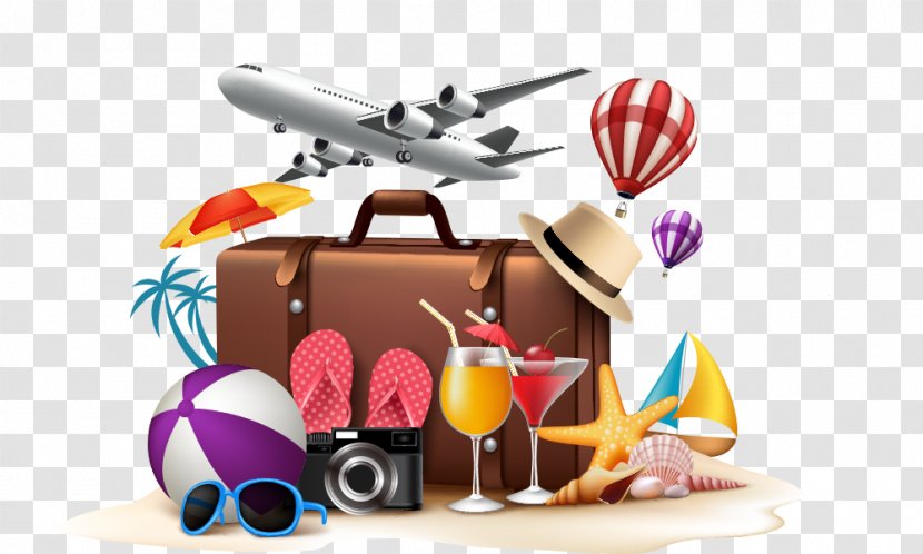 Poster Summer Vacation - Shutterstock - Baggage Aircraft,Travel Elements Transparent PNG