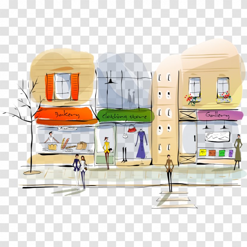 Illustration The Architecture Of City Drawing Download - Art - General Store Transparent PNG