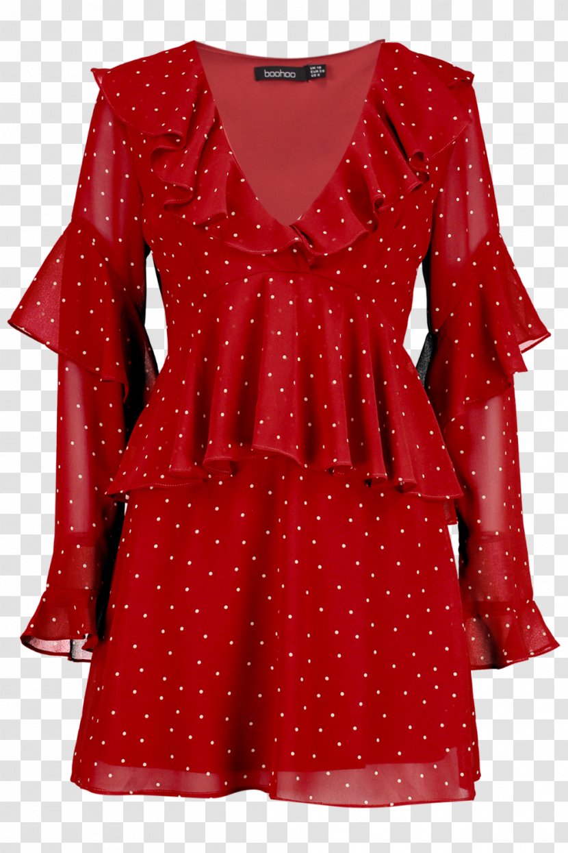 Polka Dot Dress Sleeve Shoulder - Top - Outfits With Pants Transparent PNG