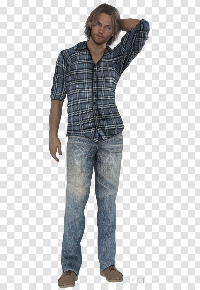 Jeans Denim Tartan Dress Shirt Outerwear - Jared Padalecki Transparent PNG