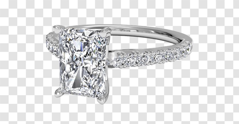 Diamond Earring Wedding Ring Engagement - Platinum - Radiant Cut Settings Transparent PNG