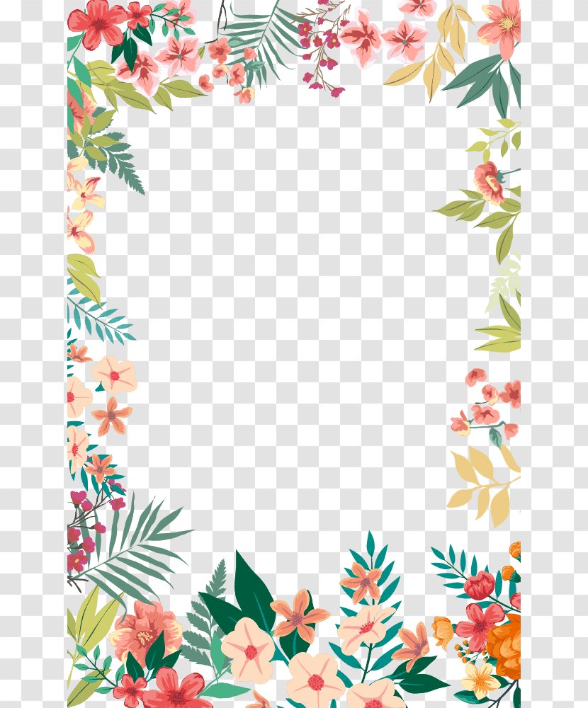 Flower - Arranging - Small Fresh Flowers Hand-painted Border Transparent PNG